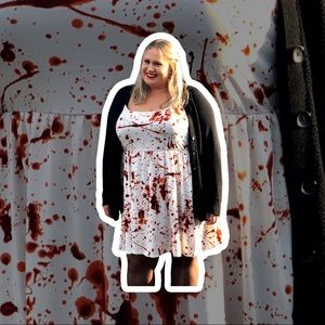 Hot Topic Blood Splatter white Skater Dress size 3